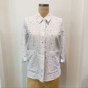 NWT COS Textured Dot Button Down White Shirt
